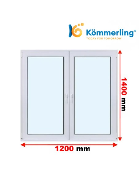Kunststofffenster PVC Fenster 140 x 120 cm DREH-KIPP | DREH Kömmerling 76 MD