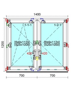 Kunststofffenster PVC Fenster 140 x 120 cm DREH-KIPP | DREH Kömmerling 76 MD 2