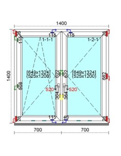 Kunststofffenster PVC Fenster 140 x 140 cm DREH-KIPP | DREH Kömmerling 76 MD 2