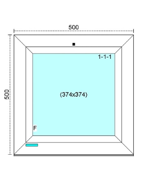 Kunststofffenster PVC Fenster 50 x 50 cm FIX Kömmerling 88 MD