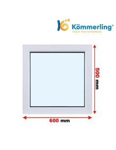 Kunststofffenster PVC Fenster 60 x 50 cm FIX Kömmerling 88 MD