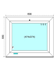 Kunststofffenster PVC Fenster 60 x 50 cm FIX Kömmerling 88 MD 2