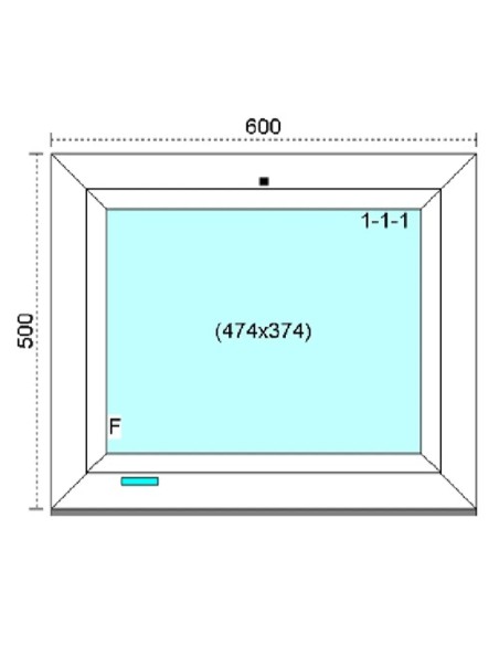 Kunststofffenster PVC Fenster 60 x 50 cm FIX Kömmerling 88 MD
