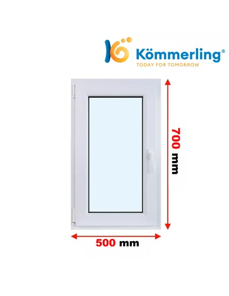 Kunststofffenster PVC Fenster 50 x 70 cm DREH-KIPP Kömmerling 88 MD