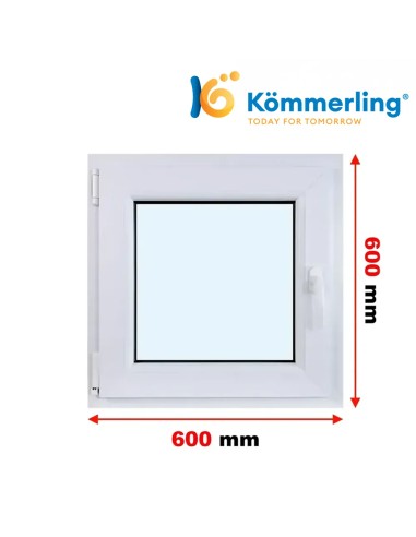 Kunststofffenster PVC Fenster 60 x 60 cm DREH-KIPP Kömmerling 88 MD