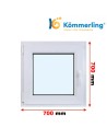 Kunststofffenster PVC Fenster 70 x 70 cm DREH-KIPP Kömmerling 88 MD
