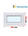 Kunststofffenster PVC Fenster 90 x 50 cm KIPP Kömmerling 88 MD