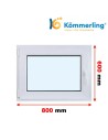 Kunststofffenster PVC Fenster 80 x 60 cm DREH-KIPP Kömmerling 88 MD