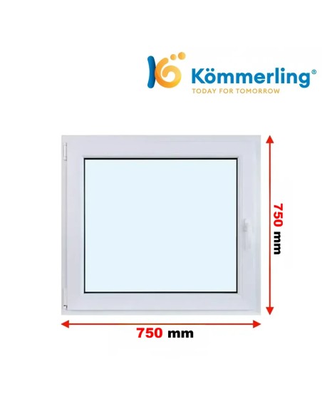 Kunststofffenster PVC Fenster 75 x 75 cm DREH-KIPP Kömmerling 88 MD