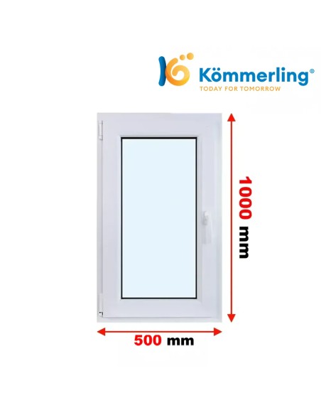Kunststofffenster PVC Fenster 50 x 100 cm DREH-KIPP Kömmerling 88 MD