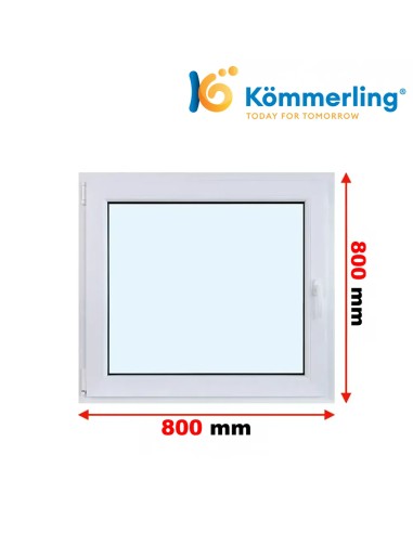Kunststofffenster PVC Fenster 80 x 80 cm DREH-KIPP Kömmerling 88 MD