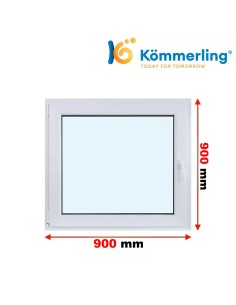 Kunststofffenster PVC Fenster 90 x 90 cm DREH-KIPP Kömmerling 88 MD