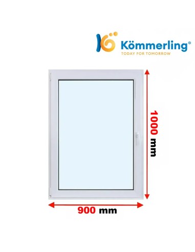 Kunststofffenster PVC Fenster 90 x 100 cm DREH-KIPP Kömmerling 88 MD