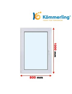 Kunststofffenster PVC Fenster 80 x 100 cm DREH-KIPP Kömmerling 88 MD