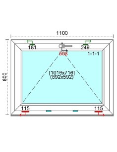 Kunststofffenster PVC Fenster 110 x 80 cm KIPP Kömmerling 88 MD 2