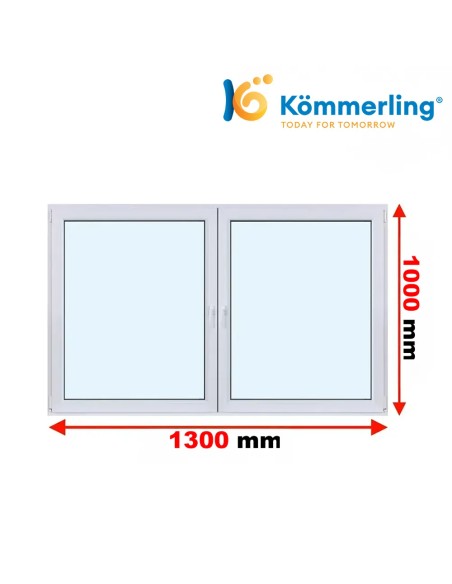 Kunststofffenster PVC Fenster 130 x 100 cm DREH-KIPP | DREH Kömmerling 88 MD