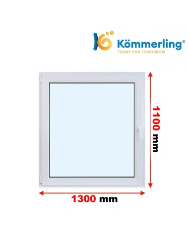 Kunststofffenster PVC Fenster 130 x 110 cm DREH-KIPP Kömmerling 88 MD