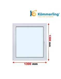 Kunststofffenster PVC Fenster 130 x 130 cm DREH-KIPP Kömmerling 88 MD