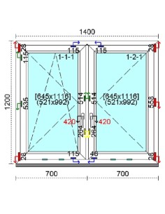 Kunststofffenster PVC Fenster 140 x 120 cm DREH-KIPP | DREH Kömmerling 88 MD 2