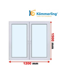 Kunststofffenster PVC Fenster 150 x 120 cm DREH-KIPP | DREH Kömmerling 88 MD