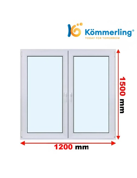 Kunststofffenster PVC Fenster 150 x 120 cm DREH-KIPP | DREH Kömmerling 88 MD