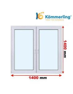 Kunststofffenster PVC Fenster 140 x 140 cm DREH-KIPP | DREH Kömmerling 88 MD