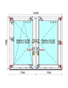 Kunststofffenster PVC Fenster 140 x 140 cm DREH-KIPP | DREH Kömmerling 88 MD 2