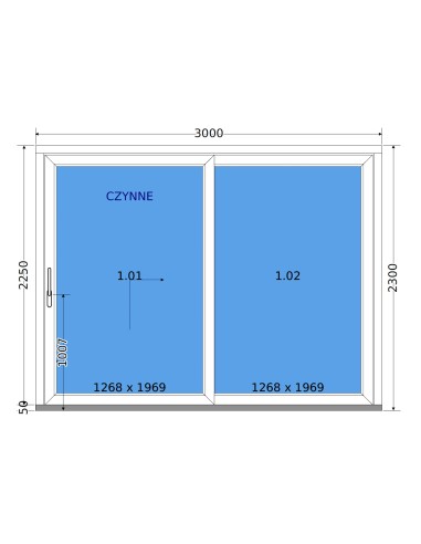 Kunststoff Hebeschiebetür - 300 x 230 cm - Terrassentür (HST) – DECCO