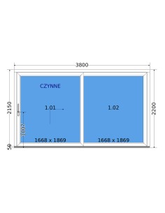 Kunststoff Hebeschiebetür - 380 x 220 cm - Terrassentür (HST) – DECCO 2