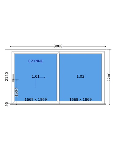 Kunststoff Hebeschiebetür - 380 x 220 cm - Terrassentür (HST) – DECCO