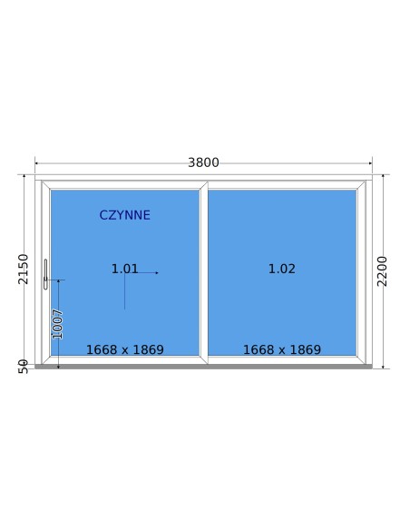 Kunststoff Hebeschiebetür - 380 x 220 cm - Terrassentür (HST) – DECCO