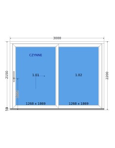 Kunststoff Hebeschiebetür - 300 x 220 cm - Terrassentür (HST) – DECCO 2