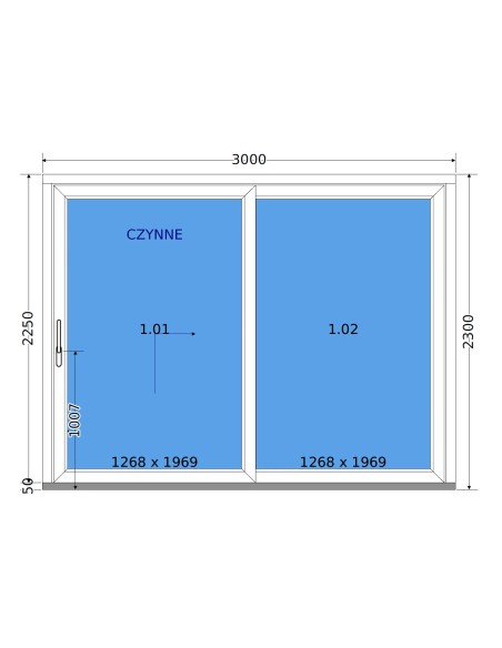 Kunststoff Hebeschiebetür - 200 x 230 cm - Terrassentür (HST) – DECCO