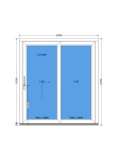 Kunststoff Hebeschiebetür - 200 x 220 cm - Terrassentür (HST) – DECCO 2