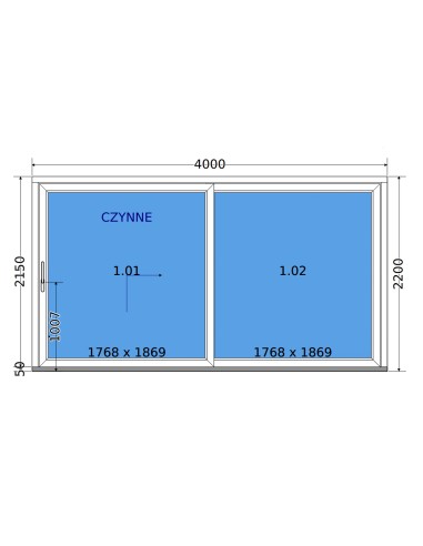 Kunststoff Hebeschiebetür - 400 x 220 cm - Terrassentür (HST) – DECCO