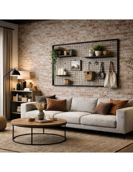 Deko Wandgitter Gitterwand Schwarz - 102 x 238 cm