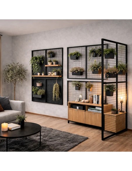 Deko Freistehend Gitterwand Schwarz - 70 x 250 cm