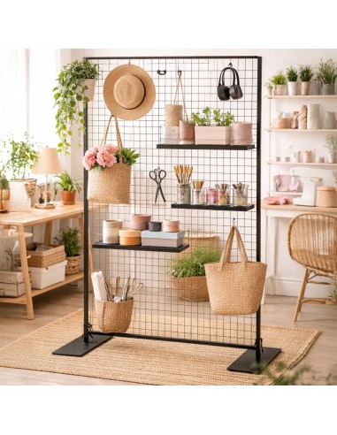 Deko Freistehend Gitterwand Schwarz - 122 x 242 cm