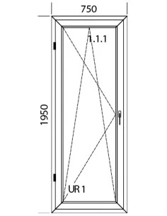 Kunststoff Balkontür Balkontüren PVC 750 x 1950 mm Dreh-Kipp | Bodentiefe Fenster 2
