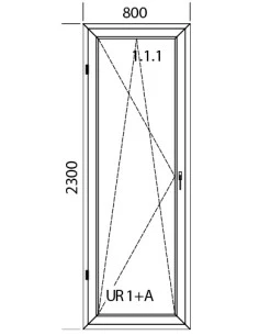 Kunststoff Balkontür Balkontüren PVC 800 x 2300 mm Dreh-Kipp | Bodentiefe Fenster 2
