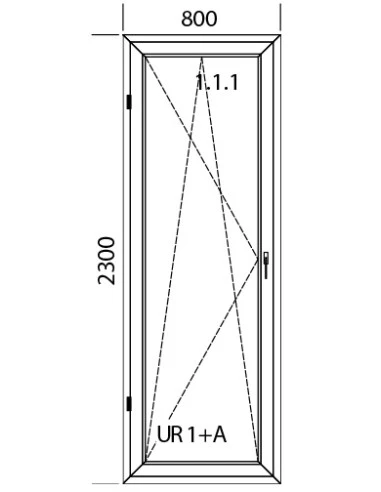 Kunststoff Balkontür Balkontüren PVC 800 x 2300 mm Dreh-Kipp | Bodentiefe Fenster