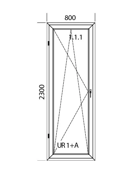 Kunststoff Balkontür Balkontüren PVC 800 x 2300 mm Dreh-Kipp | Bodentiefe Fenster