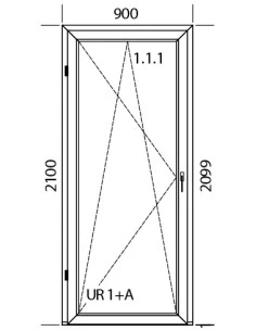 Kunststoff Balkontür Balkontüren PVC 900 x 2100 mm Dreh-Kipp | Bodentiefe Fenster 2