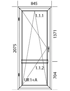 Kunststoff Balkontür Balkontüren PVC 845 x 2075 mm Dreh-Kipp | Bodentiefe Fenster 2