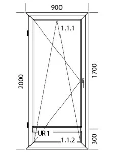 Kunststoff Balkontür Balkontüren PVC 900 x 2000 mm Dreh-Kipp | Bodentiefe Fenster 2