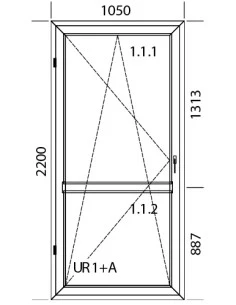 Kunststoff Balkontür Balkontüren PVC 1050 x 2200 mm Dreh-Kipp | Bodentiefe Fenster 2