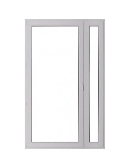Kunststoff Balkontür Balkontüren PVC 1300 x 2100 mm Dreh-Kipp | Festverglasung | Bodentiefe Fenster