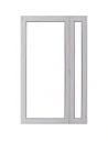 Kunststoff Balkontür Balkontüren PVC 1300 x 2100 mm Dreh-Kipp | Festverglasung | Bodentiefe Fenster