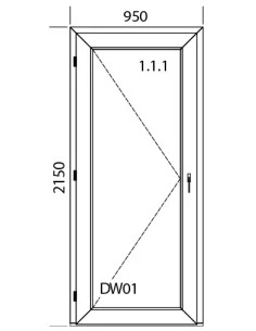 Kunststoff Balkontür Balkontüren PVC 950 x 2150 mm Dreh | Bodentiefe Fenster 2