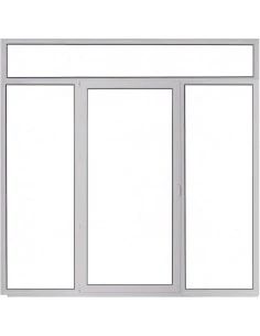 Kunststoff Balkontür Balkontüren PVC Terassentür 2500 x 2500 mm Festverglasung | Dreh-Kipp | Festverglasung mit Oberlicht